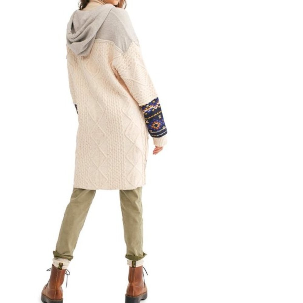Free People Capture the Moment Long Hooded Cardigan